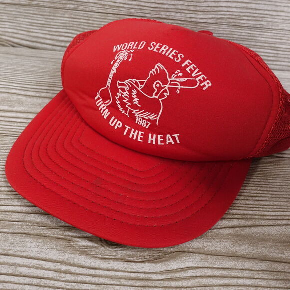 VINTAGE ST LOUIS CARDINALS WORLD SERIES FEVER 1987 80s TRUCKER SNAPBACK HAT CAP - Picture 9 of 11